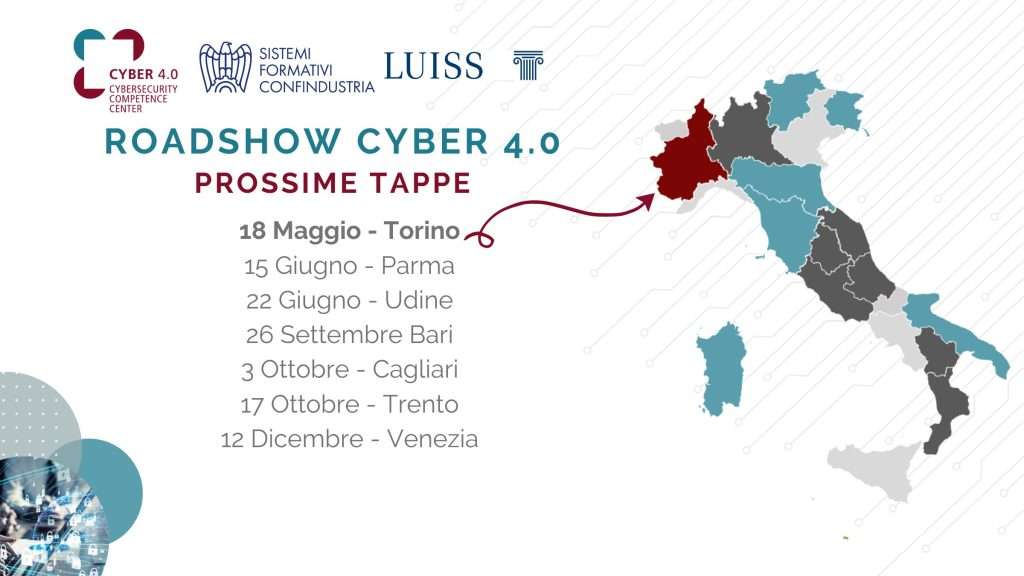 Roadshow Cyber 4.0: prima tappa a Torino il 18 maggio
