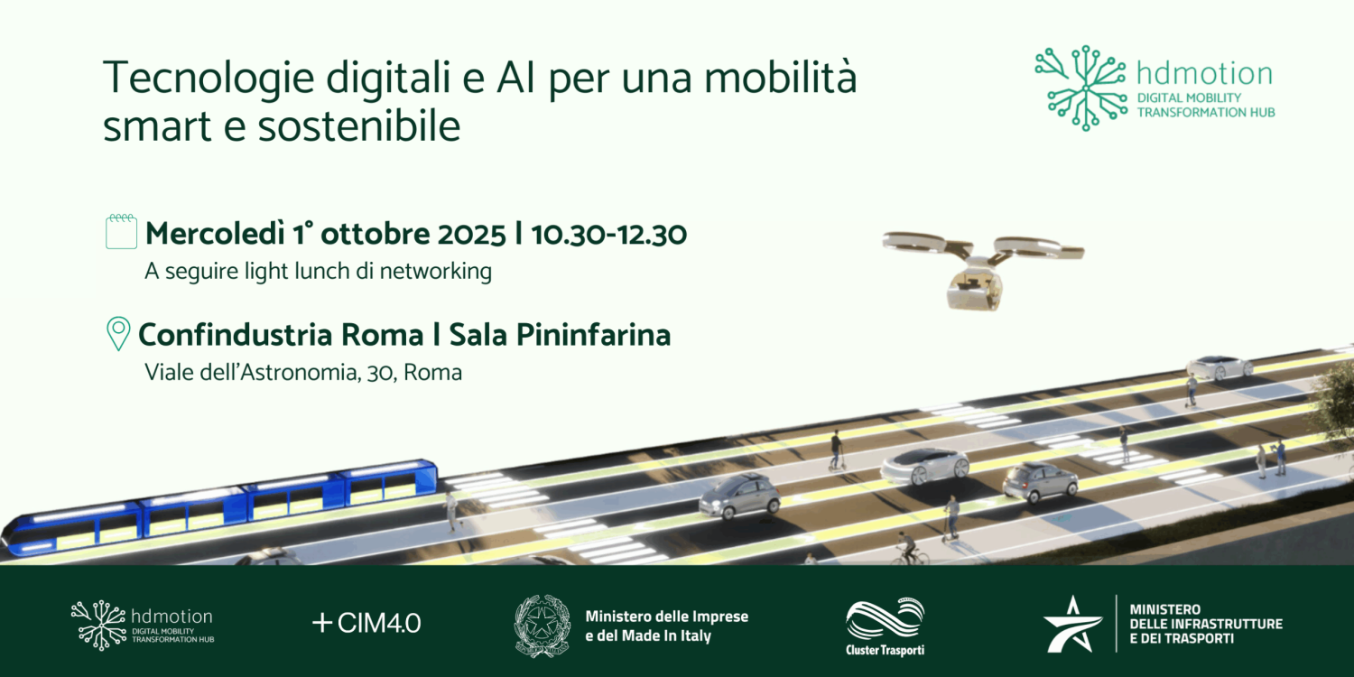 Evento nazionale “Tecnologie digitali e AI per una mobilità smart e sostenibile” – 1 ottobre