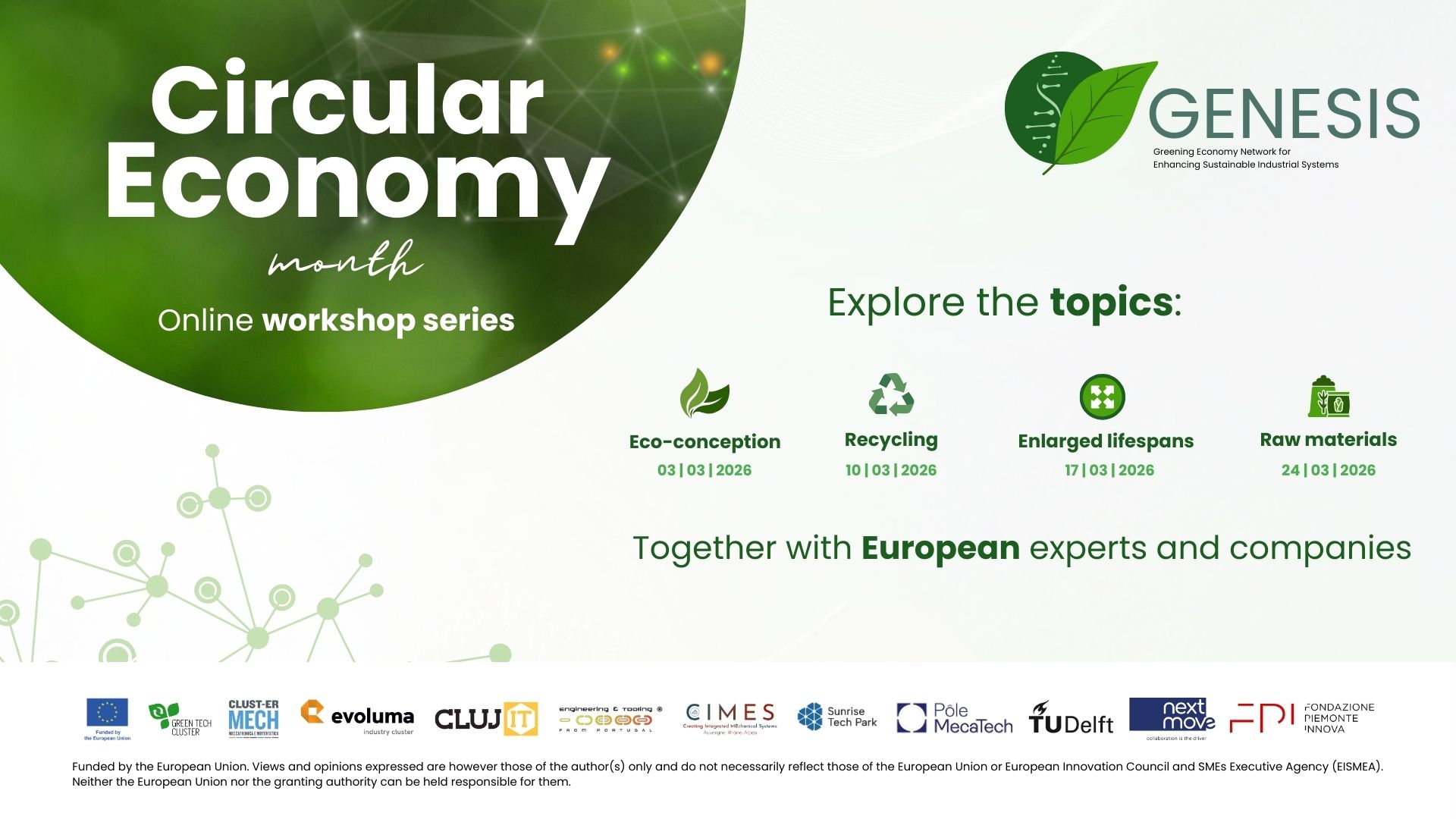 GENESIS Thematic Workshops – Iscrizioni aperte